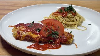 ESCALOPES DE PORC PARMIGIANA DANS LAIR FRYER  PORK CUTLETS PARMIGIANA IN THE AIR FRYER [upl. by Rowell935]