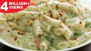 White Sauce Pasta  Creamy amp Cheesy White Sauce Pasta  Kanaks Kitchen [upl. by Ordnael]