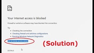 How to fix Your Internet access is blocked ERRNETWORKACCESSDENIED chrome  Unblock Internet [upl. by Sirahc732]