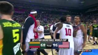 Fight after the game  USA vs Lithuania  September 11 2014  Basketball  FIBA 2014 [upl. by Anaehr]