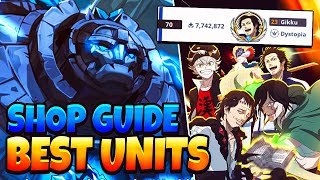 WORLD BOSS SHOP GUIDE amp BEST TEAMSUNITS 77 Million Damage  Black Clover Mobile [upl. by Nnayd]