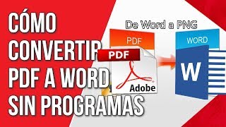 Como Convertir un Documento de Word a PDF o PNG Sin Programas 2019  El cairo [upl. by Imailiv]