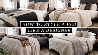 HOW TO STYLE A BED LIKE A DESIGNER 🛏️ Budget Friendly  Easy to Recreate 4 DIY Bed Ideas [upl. by Eelame977]