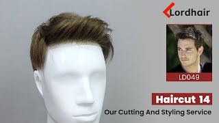 PreCut Hairpieces 14 Hairstyle LD049 Hair System CutIn and Styling Service by Lordhair [upl. by Russo549]