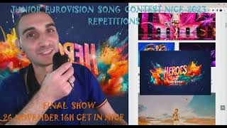 💎FRANCE reacts  EUROVISION JUNIOR NICE 2023 REHEARSALS DAY 1💎 [upl. by Sherm412]