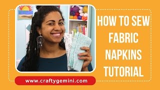 How to Sew Fabric Napkins Perfectly mitered corners [upl. by Aedni]