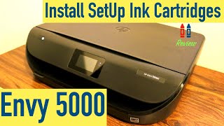 Install Setup Ink Cartridges in HP Envy 5000 AllInone Printer Series [upl. by Archibaldo]