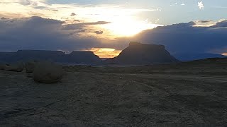 Sunset  Skyline View Overlook  Factory Butte Near Hanksville Utah [upl. by Ardekahs]