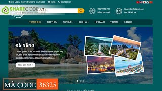 Mã code 36325 Website du lịch chuẩn seo  Giao diện mới đẹp  Sharecodevn [upl. by Ertnod]