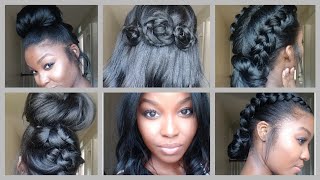 3 hairstyles Medium length relaxed hair April Sunny [upl. by Lachance]