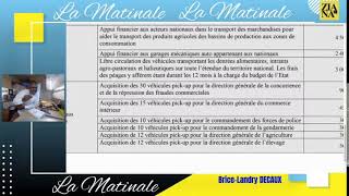 LES PERLES DE LA MATINALE Plan de résilience 20 milliards les véhicules et 1 million les intrants [upl. by Yaner]