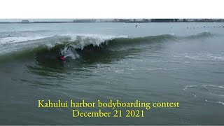 Kahului Harbor Bodyboarding contest December 2021 dji drone shots [upl. by Doowrehs]