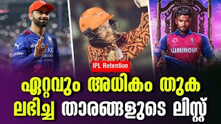 ഏറ്റവും അധികം തുക ലഭിച്ച താരങ്ങളുടെ ലിസ്റ്റ്  IPL Retention [upl. by Cheyne]