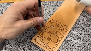 Beveling A Tooled Leather Wallet With Beginner Tools [upl. by Norwood]