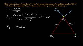 Coulombs Law 5 Equilateral Triangle [upl. by Eener851]