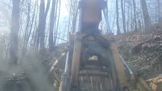 BACKING SKIDDER UP THE STEEP SHORT CUT [upl. by Ylebmik]