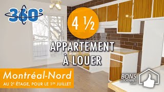 Réalité virtuelle appartement à louer  Apartment for rent  MontréalNord 4 ½ BonsLocatairescom [upl. by Demeter762]