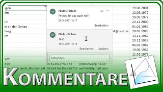 Kommentare erstellen bearbeiten löschen  Excel Grundlagen Tutorial amp Anleitung [upl. by Etteve]