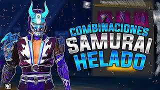 TOP COMBINACIONES CON EL SAMURAI HELADO AZUL  INCUBADORA LUNA SANGRIENTA  FREE FIRE 2022 [upl. by Martelli]