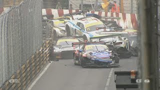 FIA GT World Cup 2017 Qualification Race Macau Grand Prix Start  Huge Pile Up [upl. by Elsi264]