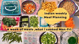 INDIAN WEEKLY Meal Planning amp PrepsA WEEK OF MEALSwhat I COOKED MONFRIRecipes for Busy MomsNRI [upl. by Coplin]