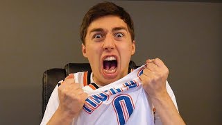 THUNDER FAN REACTION TO RUSSELL WESTBROOK TRADE TO THE HOUSTON ROCKETS [upl. by Bergeron]