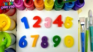 Learn Colors and Numbers for Kids and Hand Paint Stamps BirthdayCandyLand [upl. by Countess184]