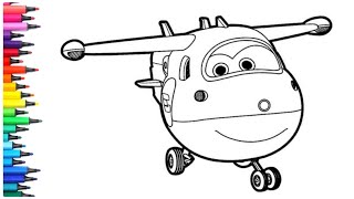 jett super wings drawing and coloring for kids and toddlers  Super wings [upl. by Nottnerb363]