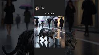 Kitten walking in the rain cat ai chatgpt funny [upl. by Armil850]