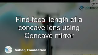 Find focal length of a concave lens using Concave mirror Physics Lecture  Sabaqpk [upl. by Rina]