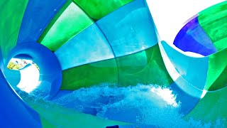 Omaka Rocka  Left Funnel Slide at Aquatica Orlando Renewed [upl. by Sudoeht]