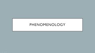 Philosophy 101 A Basic Introduction to Phenomenology [upl. by Adlen]