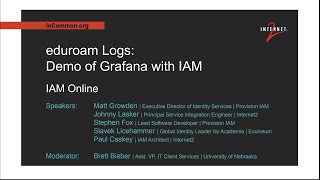 eduroam Logs Demo of Grafana with IAM November 2023 [upl. by Nesaj]