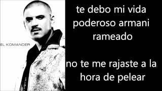 El Komander  Cuernito Armani Letra Lyrics [upl. by Nolrac784]