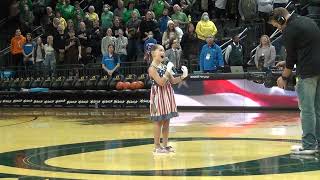 7 Year Old Kinsley Murray National Anthem at Oregon Ducks 1230 [upl. by Mureil574]