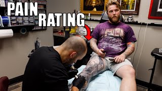 How Painful Is Getting Your Leg Tattooed [upl. by Ahsinot]