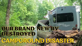 Camping DisasterOur Three Month Old RV Was Destroyed by a Tree While Camping HighlandRidge [upl. by Montgomery]