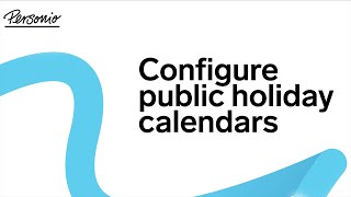 Configure public holiday calendars [upl. by Hudnut]