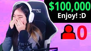 Donating 100000 To Streamers With 0 Viewers [upl. by Ecirbaf]