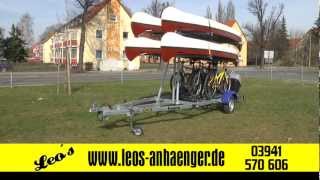 Leos Anhänger Halberstadt Brenderup Kanu Kajak Kayak Trailer Bootsanhänger 750 kg Typ8116 [upl. by Yelyah539]