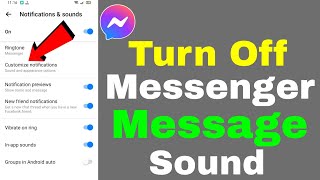 how to turn off messenger message sound  messenger notification sound  messenger settings [upl. by Ardnaskela]