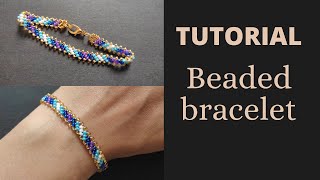 Seed bead bracelet tutorial for beginners simple beaded bracelet beading diy [upl. by Disharoon]