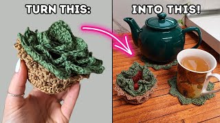 Crochet Succulent Coasters and Pot Tutorial  Brunaticality Crochet [upl. by China]