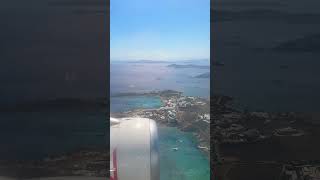 Landing into Mykonos Airport JMK 🛬 Greece 🇬🇷  Volotea Flight Travel Aviation ✈️ [upl. by Pedaiah408]