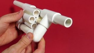 PVC Blowgun Revolver  Six Shooter  How to make a Blowgun [upl. by Nafis980]