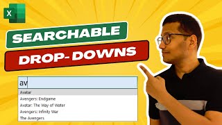 Searchable Drop Down Lists in Excel No VBA 🔥 [upl. by Nnailuj]