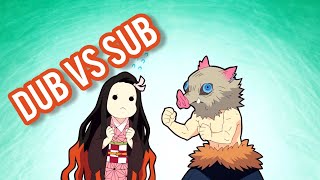 Inosuke Teaching Nezuko Sub Vs Dub  Demon Slayer Season 4 Episode 8 [upl. by Llenwad]