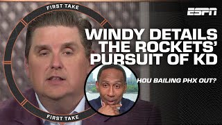 HOUSTON WANTS KD 🚨🗣️ Windy outlines FASCINATING SunsRockets Draft Day scenario  First Take [upl. by Phylys648]