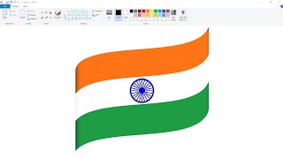 How to draw an Indian Flag in Ms Paint  Independence Day Best Drawing  Ms Paint Drawing [upl. by Imotih537]