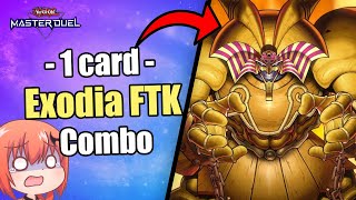 EXODIA OBLITERATE IS NEW META FTK  1 CARD EXODIA FTK COMBO  YuGiOh Master Duel [upl. by Legim]